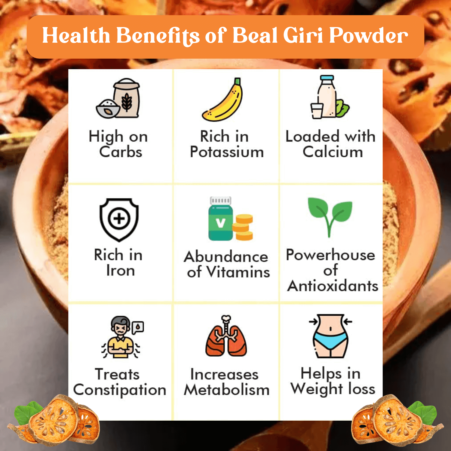 Vedahillz Herbal Bel Giri Powder Made from Carefully Selected Bel Giri Fruit
